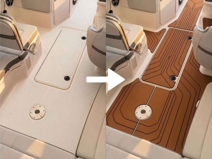 S-Deck braon deking transformacija čamca pre i posle montaže