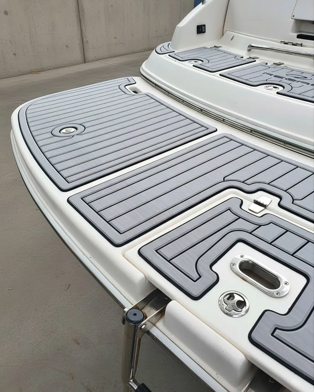Grey decking platform
